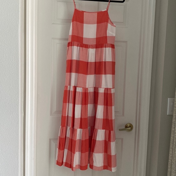LOFT | Dresses | Lou Grey For Loft New Orange And White Gingham Maxi Dress  | Poshmark